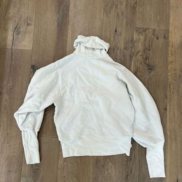 AGOLDE Extended Rib Balloon Sleeve Turtleneck Cream Sweatshirt Women's Size XS - Picture 9 of 9